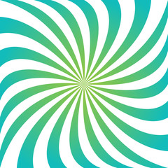 Cyan and green swirling ray vortex background