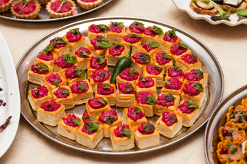 delicious appetizers on a table in a restaurant