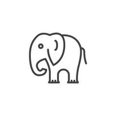 Elephant line icon, outline vector sign, linear pictogram isolated on white. Symbol, logo illustration