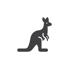 Kangaroo icon vector, filled flat sign, solid pictogram isolated on white. Symbol, logo illustration