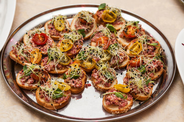 delicious appetizers on a table in a restaurant