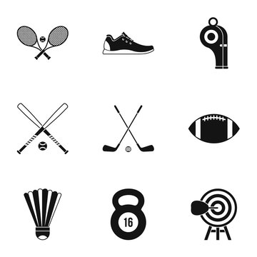 Training icons set. Simple illustration of 9 training vector icons for web
