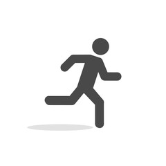 Man walk icon. White background. Outline Vector illustration