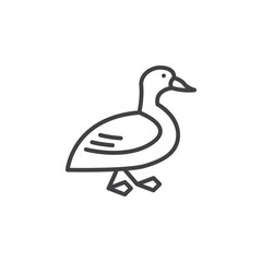 Duck line icon, outline vector sign, linear pictogram isolated on white. Symbol, logo illustration