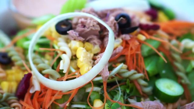 Low carb tuna salad. Colorful healthy fresh food from organic farm