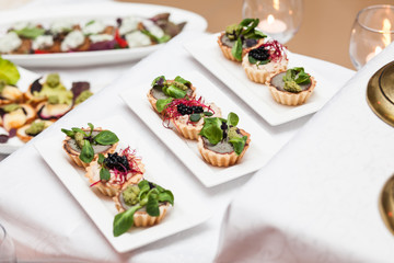 delicious appetizers on a table in a restaurant