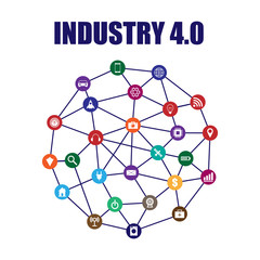 Industry 4.0 and internet of things illustration