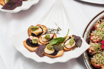 delicious appetizers on a table in a restaurant