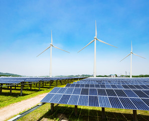 solar panels and wind generators