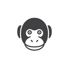 Monkey head icon vector, filled flat sign, solid pictogram isolated on white. Symbol, logo illustration