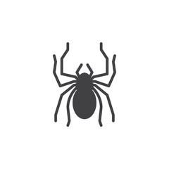 Spider icon vector, filled flat sign, solid pictogram isolated on white. Symbol, logo illustration
