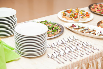 delicious appetizers on a table in a restaurant