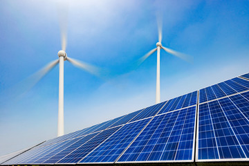 solar panels and wind generators