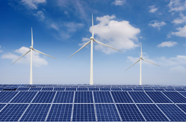 solar panels and wind generators