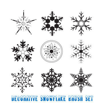 Decorative Snowflake Brush Set