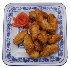 Chinese dish. Chinese food. Fried chichen wings