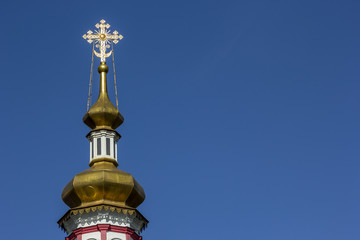 Fototapeta na wymiar Crucifix at a Moscow monastery