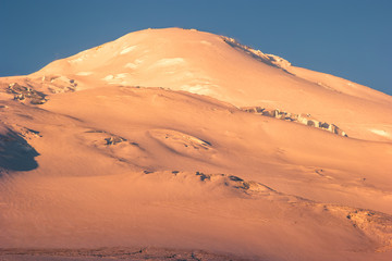 Fototapeta na wymiar Elbrus Mountain west summit glacier Landscape Travel serene scenic view from north side