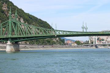 Liberty bridge on Danube river Budapest