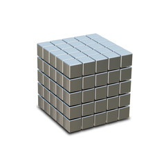3D Illustration Metal cube