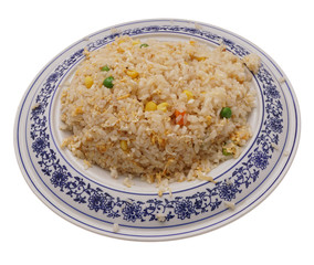 Chinese food. Rice with eggs and vegetables