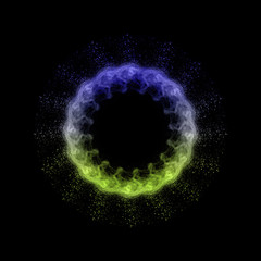 blue green effect explosion isolated on black background