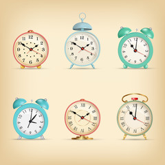 Alarm clocks.