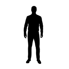Business man in shirt, vector silhouette - obrazy, fototapety, plakaty