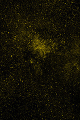 Fototapeta na wymiar Explosion of yellow powder on black background.jpg