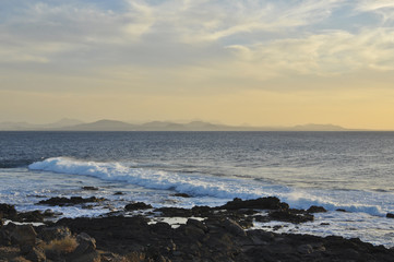 Sunset on the beach, Lanzarote