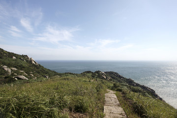 East China Hill landscape with ocean