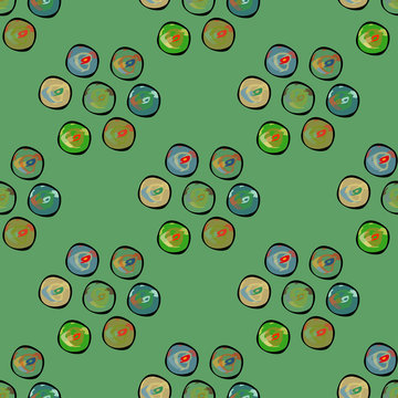 Abstract circles background seamless vector pattern.
