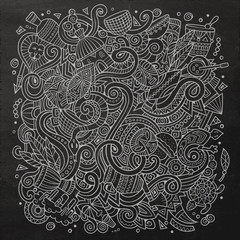 Fototapeta premium Cartoon cute doodles Africa illustration