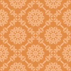Poster Orange Ornamental Seamless Line Pattern. Endless Texture. Oriental Geometric Ornament © valeo5