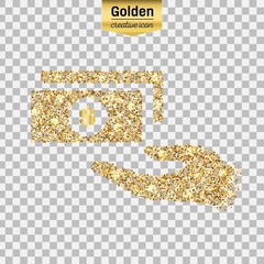 Gold glitter vector icon