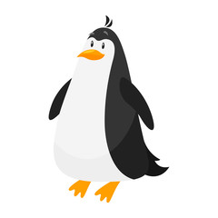 Vector flat style illustration of penguin.