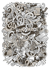 Cartoon cute doodles hand drawn Handmade illustration