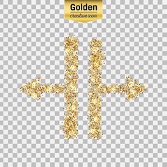 Gold glitter vector icon