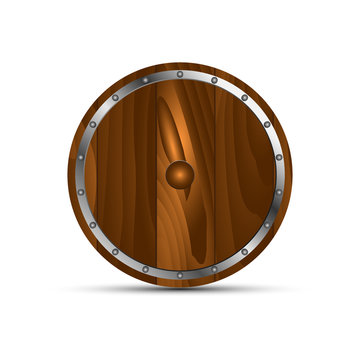 Round shield from wood