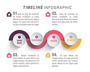Timeline infographic template layout.