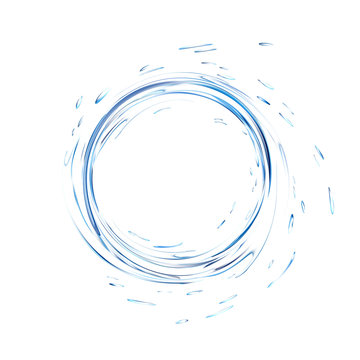 Blue water splash circle. Spray with drops isolated. 3d illustration vector. Aqua splashing surface background created with gradient mesh tool. water circle. water surface. water vector. watre splash.