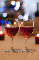 赤ワインとキャンドル