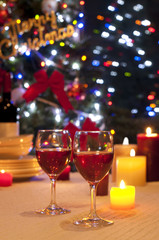 赤ワインとキャンドル