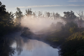 Fototapeta premium fog over the river