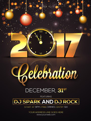 Template, Banner or Flyer for New Year Party.