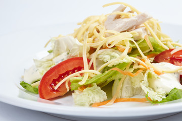 salad with ham