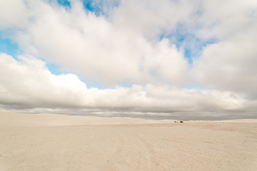 Fototapeta na wymiar View of Lancelin Sand Dunes in Western Australia. This place for Surfing in Sand. Famous of Families enjoying. Landscape View .