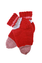 Knitted red socks