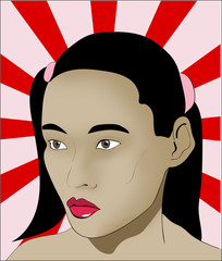 asian girl comic face drawing