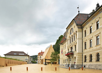Government and parliament building in Vaduz. Principality of Liechtenstein
